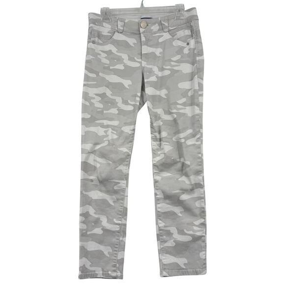 Democracy Skinny Crop Jeans Size 8 Gray White Camouflage Stretch Denim - Picture 1 of 11